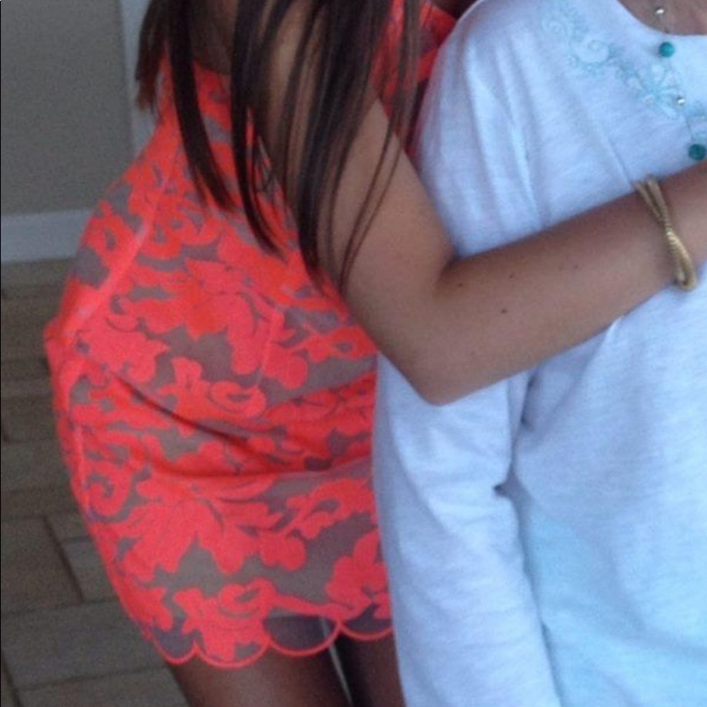 Neon pinkish/orange dress